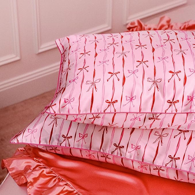 slip Queen Silk Pillowcase – Strawberry Cupcake Limited Edition with Piping – Anti-Frizz, Anti-Crease, Anti-BedHead – 100% Pure Mulberry Silk