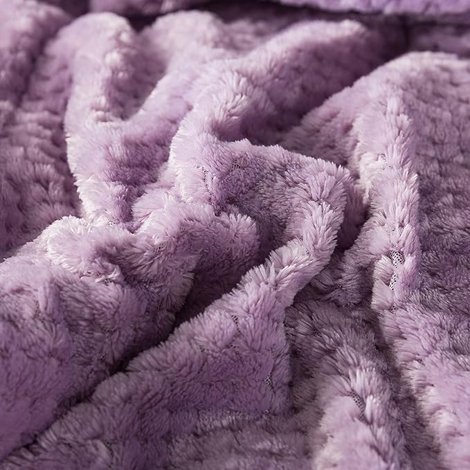 KASENTEX Super Ultra Soft Luxury Plush Sherpa Comforter, Cozy Reversible Faux Fur Machine Washable Bedding, Purple, Twin/Twin XL Size