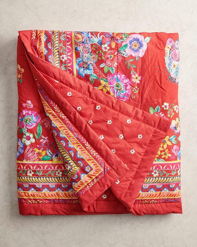 Maison d' Hermine Throw Blanket for Couch Lightweight Soft Warm Breathable Cotton Throw Blankets for Bed Girls Boys Women Men Gifts Sofa Travel Living Room Chair Bedding (50"x60", Happy Florals)