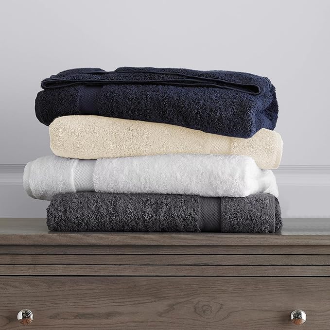 Delara 100% Organic Cotton Towels 650 GSM Plush Feather Touch Quick Dry Towel, 6-Piece Towel Set GOTS Certified, Oeko-Tex Green Certified, 1 Bath Towel, 1 Bath Sheet, 2 Hand Towels & 2 Wash Cloths