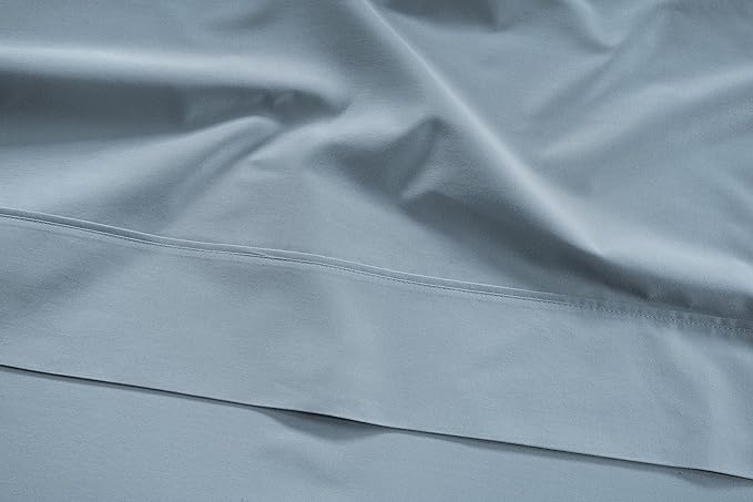 LANE LINEN Deep Pocket California King Sheet Set – 450 Thread Count 100% Long Staple Cotton, Soft Breathable Sateen Weave, 15” Fully Elasticized Fitted Sheet, Hotel Bedding & Pillowcases, French Blue