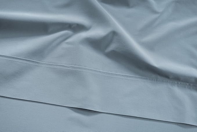LANE LINEN Twin Extra Long Sheets – 450 Thread Count Cooling Cotton Sheets, Soft & Comfy Sateen Weave, 15” Deep Pocket Fully Elasticized Fitted Sheet, Hotel Sheet & Pillowcase Set, French Blue