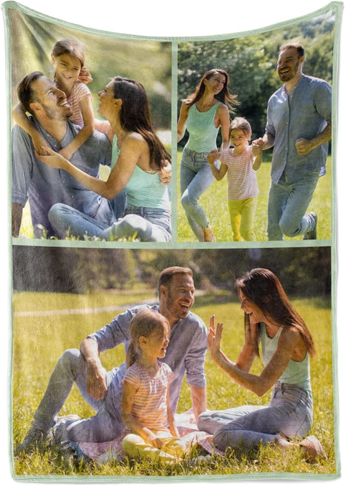 Ships Next Day, Custom Blanket with Picture - Printed in USA, Personalized Photo Blanket (Fleece - 30x40)