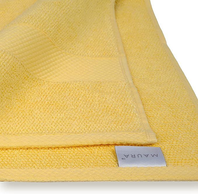 MAURA Premium Hand Towels 100% Cotton 16x30 Oversized Ultra Absorbent Quick Dry Soft Towels for Bathroom Extra Large Hand Towels, Yellow