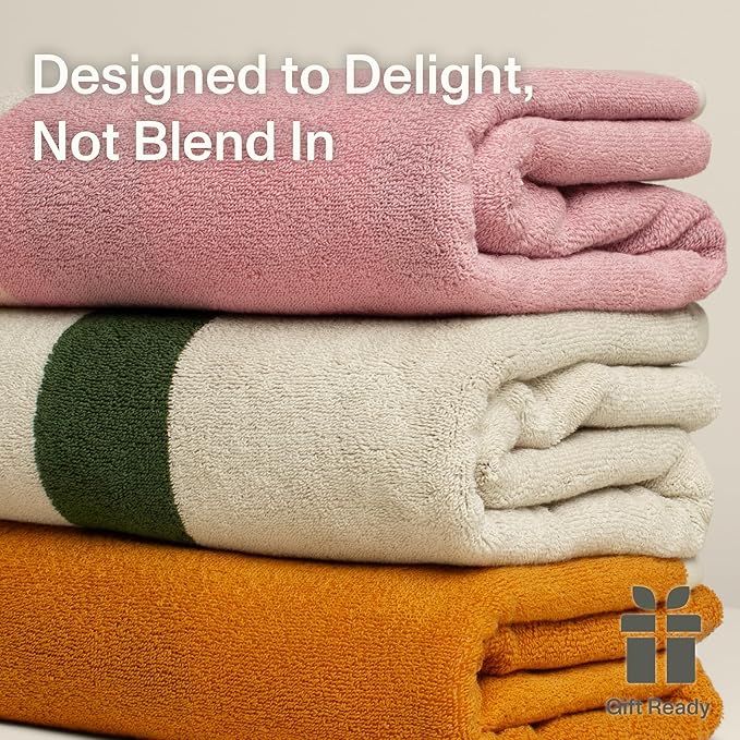 Towels - Ultra Soft, Thick and Plush, Reversible - 1 PC Luxury Bath Towels (27.5"x 54"), 550 GSM,100% Combed Cotton, Made in Portugal, Perfect for Home and Bathroom,Amber Charcoal-Janus