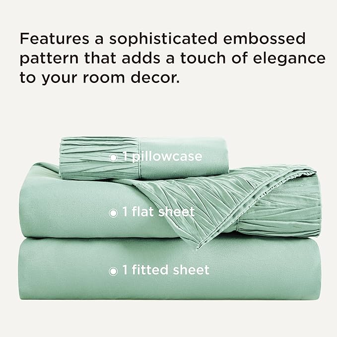 Bedsure Twin XL Sheet Sets Dorm Bedding - 3 Pieces Soft Extra Long Twin Sheets, Hotel Luxury, Easy Care Microfiber for Women, Men, Mint Green