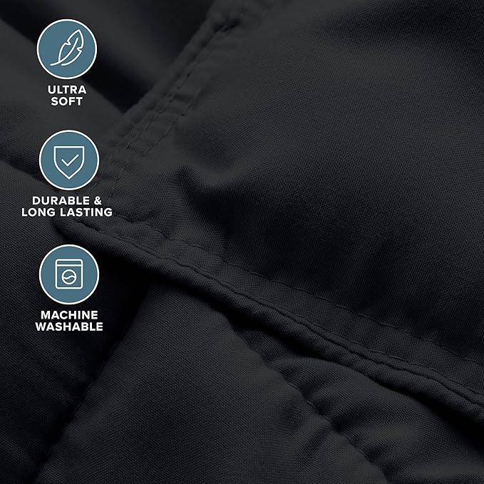 Bare Home Comforter Set - Oversized King Size - Ultra-Soft - Goose Down Alternative - Premium 1800 Series - All Season Warmth (Oversized King, Black)