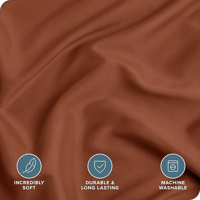 Bare Home Bedding Duvet Cover King Size - Premium 1800 Super Soft Collection - Lightweight, Cooling - Soft Breathable Bedding Duvet Cover (King, Terracotta)