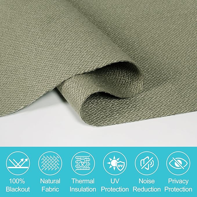 BERISSA Blackout Roman Shades for Windows Cordless,Pull Down Linen Fabric Roman Blinds,Thermal Insulated Window Shades for Door Windows,Bedroom,Office,Easy to Install,Green,Custom Size