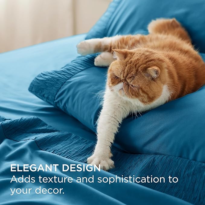 Bedsure Twin XL Sheet Sets Dorm Bedding - 3 Pieces Soft Extra Long Twin Sheets, Hotel Luxury, Easy Care Microfiber for Women, Men, Teal Blue