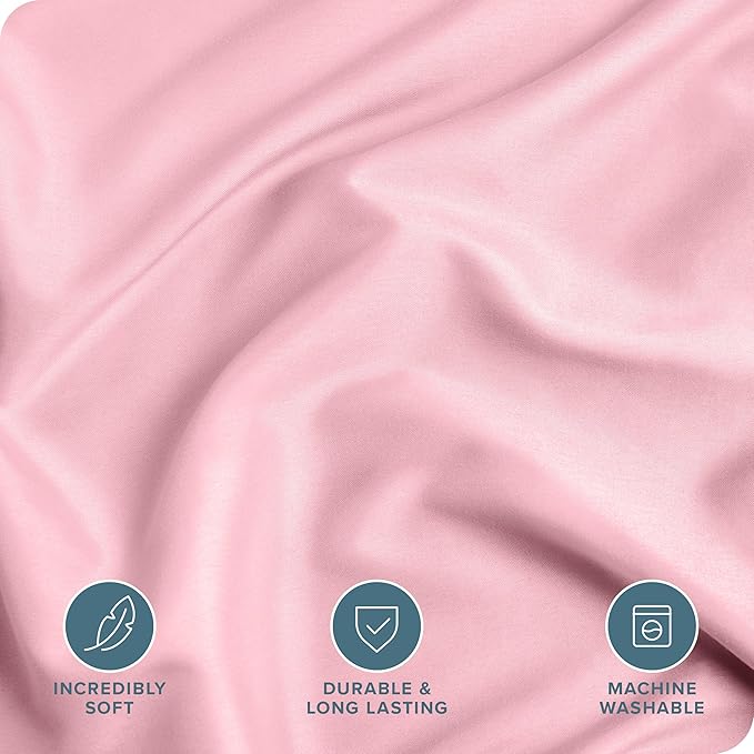 Bare Home Bedding Duvet Cover California King Size - Premium 1800 Super Soft Collection - Lightweight, Cooling - Soft Breathable Bedding Duvet Cover (Cal King, Light Pink)