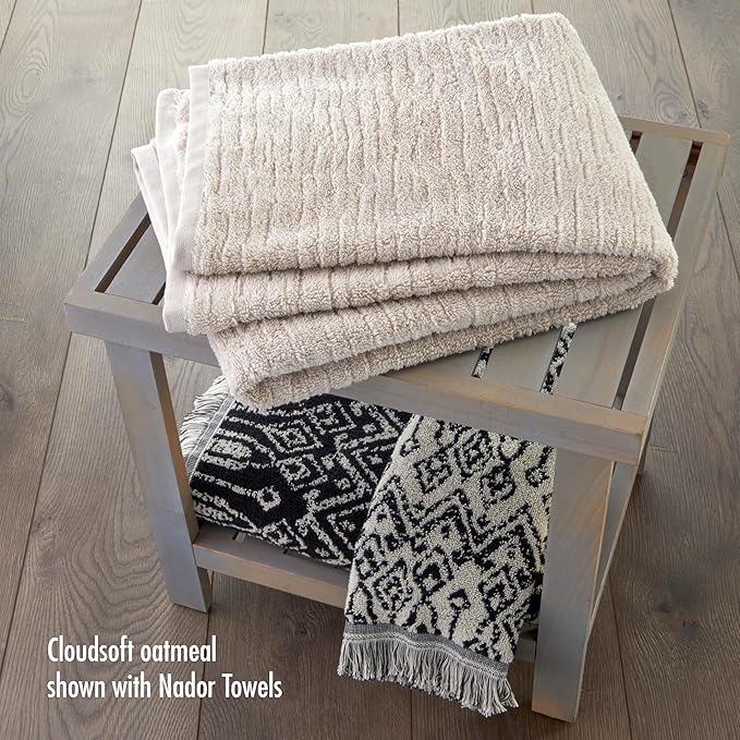 SKL Home CloudSoft Cotton Luxury 2-Piece Hand Towel Set, Oatmeal