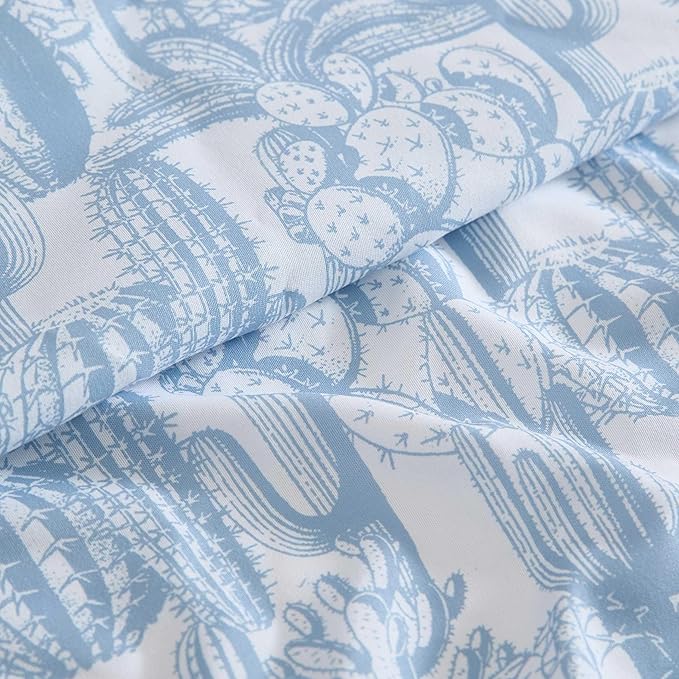 Wrangler - King Bed Sheets, Ultra-Soft & Lightweight Bedding with Matching Pillowcases, Lightweight Bed Set for All Season Comfort, Oeko-Tex Certified (Cactus Toile Blue)