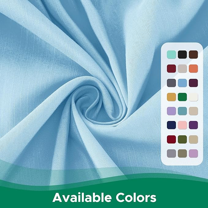 Biscaynebay Wrap Around Bed Skirts for Twin & Twin XL Beds 15" Drop, Light Blue Adjustable Elastic Dust Ruffles Easy Fit Wrinkle & Fade Resistant Silky Luxurious Fabric Machine Washable