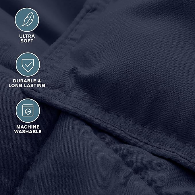 Bare Home Comforter Set - Queen Size - Ultra-Soft - Goose Down Alternative - Premium 1800 Series - All Season Warmth (Queen, Midnight)