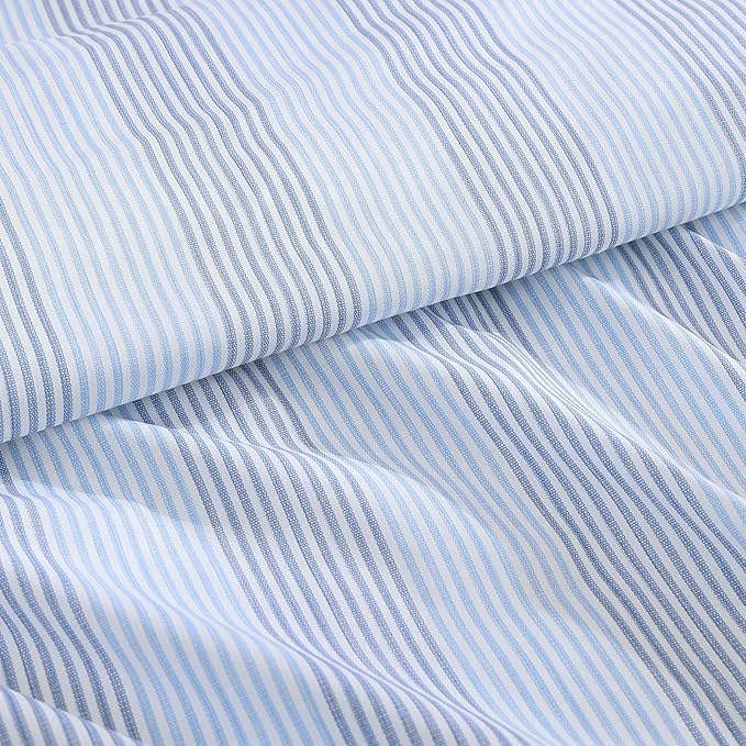 Tommy Bahama - Queen Sheets, Super Soft Cotton Percale Bedding Set with Matching Pillowcases, Crisp & Cool, Coastal Room Essentials (Weekend Stripe Blue, Queen)