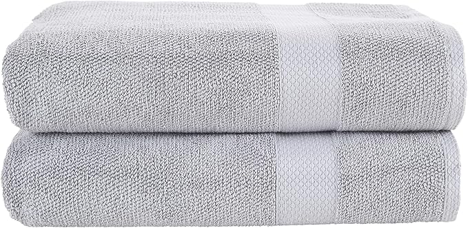 MAURA Premium Bath Sheets 100% Cotton 35x70 Oversized Ultra Absorbent Quick Dry Soft Towel Set for Bathroom Extra Large Bath Towels, Cool Grey