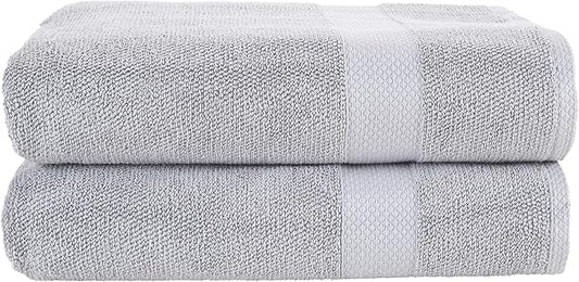 MAURA Premium Bath Sheets 100% Cotton 35x70 Oversized Ultra Absorbent Quick Dry Soft Towel Set for Bathroom Extra Large Bath Towels, Cool Grey