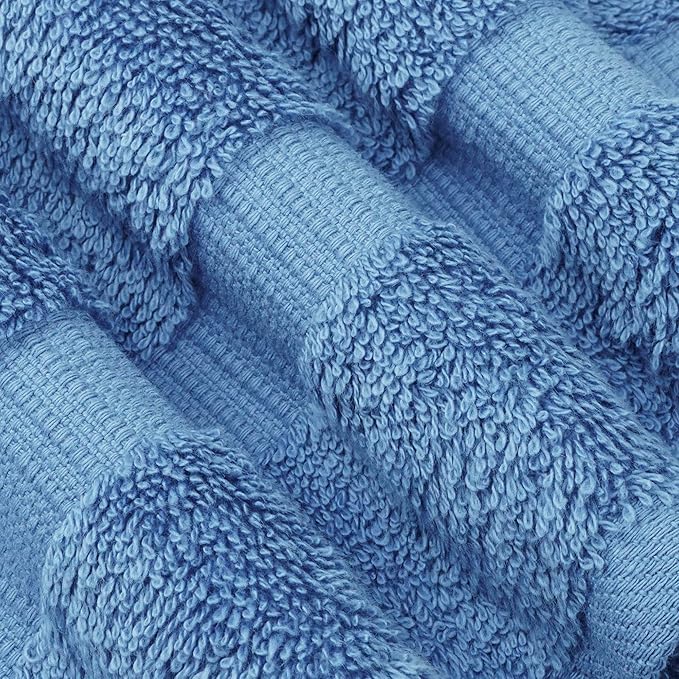 Chakir Turkish Linens 100% Cotton Premium Turkish Towels for Bathroom, 2 Large Bath Towels, 2 Hand Towels, 2 Washcloths (6-Piece Towel Set, Wedgewood)