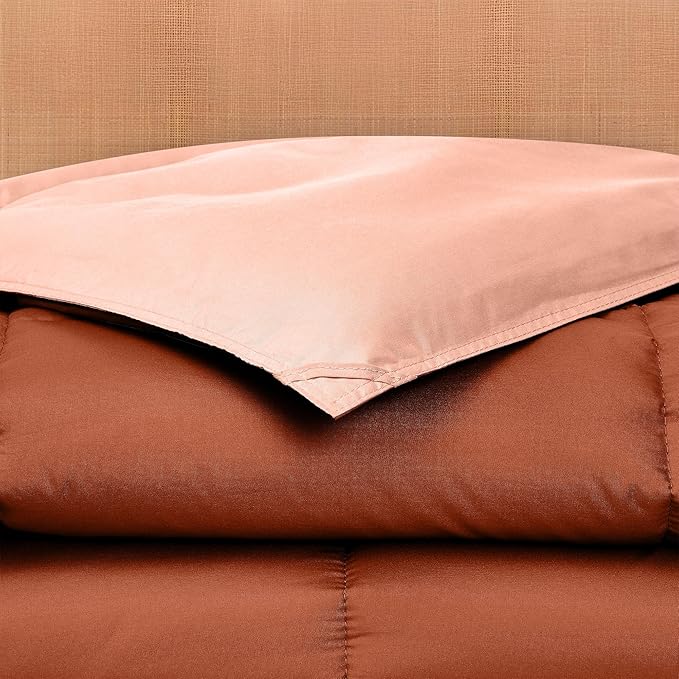 Modern Threads Down Alternative Reversible Comforter Rust/Clay King