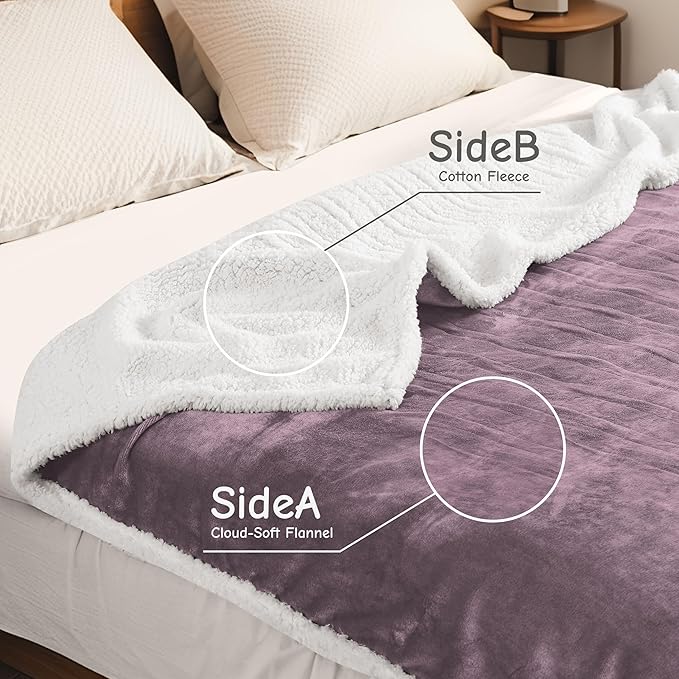 Electric Heated Blanket Full Size 72"x84", Soft Flannel with Overheat Protection, 6 Adjustable Heat Settings & 10-Hour Auto-Off Timer, Fast Heating for Winter Comfort, Purple