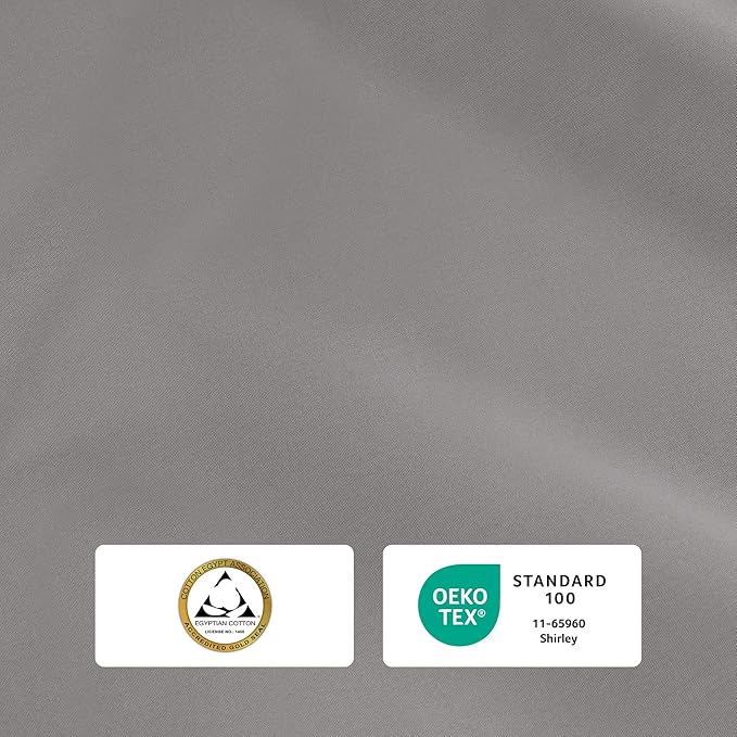 IZOD 100% Egyptian Cotton Sheets Set Full Size, Cotton Percale Crisp Sheet Set 4Pc,Lightweight & Deep Pocket fits Upto 17", Long-Staple Soft Combed, Hotel Style Luxury Bedding Sheet - Sterling Silver