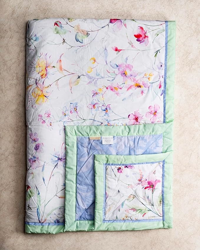 Maison d' Hermine Throw Blanket for Couch Lightweight Soft Warm Breathable Cotton Throw Blankets for Bed Girls Boys Women Men Gifts Sofa Travel Living Room Chair Bedding (50"x60", Summer Floral)