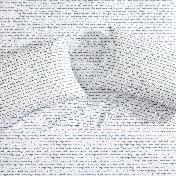 Wrangler - Queen Bed Sheets, Ultra-Soft & Lightweight Bedding with Matching Pillowcases, Lightweight Bed Set for All Season Comfort, Oeko-Tex Certified (Stamped Logo Blue)