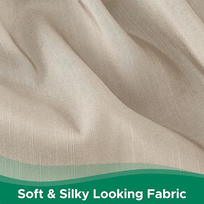 Biscaynebay Wrap Around Bed Skirts for Queen Beds 17" Long Drop, Light Camel Adjustable Elastic Dust Ruffles Easy Fit Wrinkle & Fade Resistant Silky Luxurious Fabric Solid Machine Washable