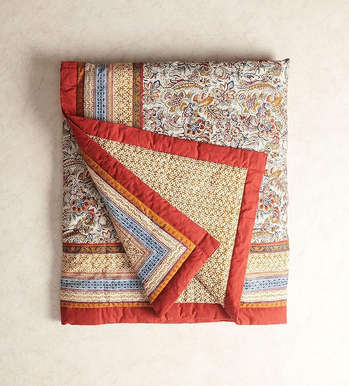 Maison d' Hermine Throw Blanket for Couch Lightweight Soft Warm Breathable Cotton Throw Blankets for Bed Girls Boys Women Men Gifts Sofa Travel Living Room Chair Bedding (50"x60", Jaipur)