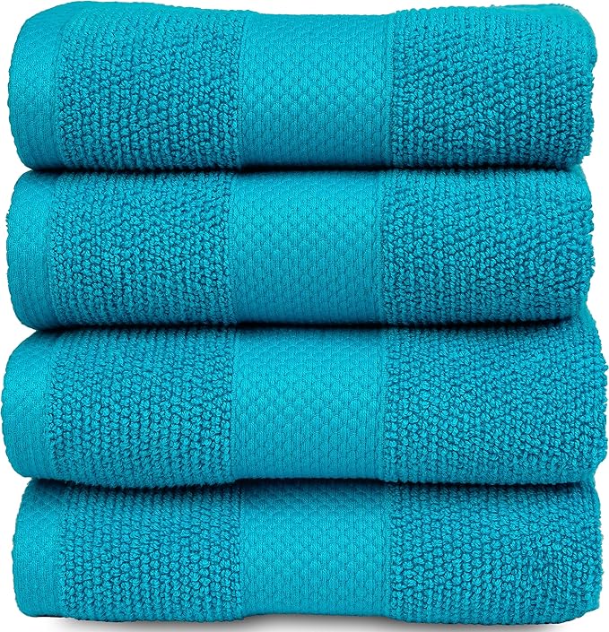 MAURA Premium Hand Towels 100% Cotton 16x30 Oversized Ultra Absorbent Quick Dry Soft Towels for Bathroom Extra Large Hand Towels, Turquoise