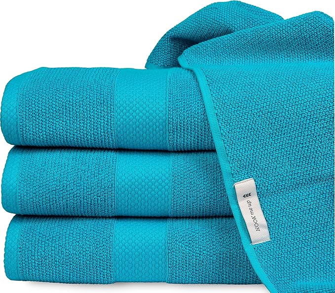 MAURA Premium Bath Towels 100% Cotton 27x54 Ultra Absorbent Quick Dry 4 Pack Soft Terry Bath Towels Set for Bathroom, Hotel and Spa Quality, Turquoise