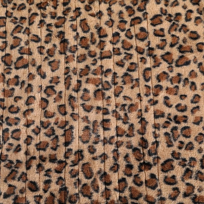 Electric Heated Blanket Throw Size 50" x 60", Super Cozy Soft with 6 Heating Levels & 3 Hours Auto Off, Soft & Comfort, Machine Washable, Home Office Use, Brown Leopard Print