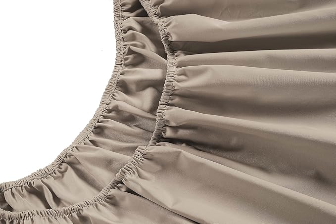 LANE LINEN Extra Large Twin Sheets – 450 Thread Count 100% Cotton, Naturally Cooling, Soft Sateen Sheets, 15” Deep Pocket Twin XL Bedding Set, Machine Washable, Taupe