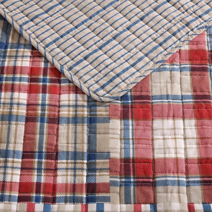 Eddie Bauer - Twin Quilt Set, Reversible Cotton Bedding with Matching Sham, Luxurious Bedding Set (Hawthorne Brown, Twin)