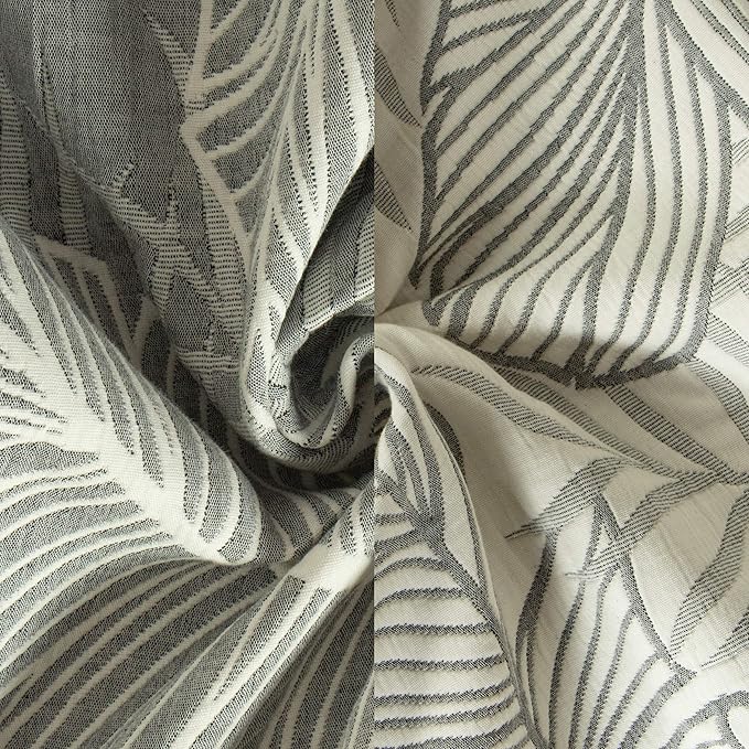 NTBAY 3 Layers Cotton Muslin 106x92 King Bed Blanket, Super Soft Breathable Thermal Yarn Dyed Quilt for Adults, Perfect Lightweight Blanket for Couch Sofa Bed All Seasons, Dark Grey Leaf