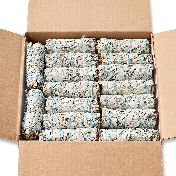 25 White Sage 4" ~ Sage Smudge Sticks for Smudging & Cleansing Energy ~ Bulk/Wholesale ~ Sustainably Grown (25 Pack)