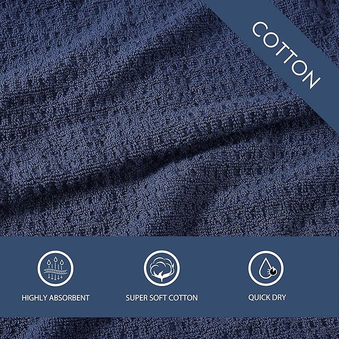 Tommy Bahama - Washcloths, Soft & Absorbent Cotton Towels, Low Linting & Fade Resistant, Oeko-Tex Certified (Northern Pacific Dark Blue, 12 Piece)