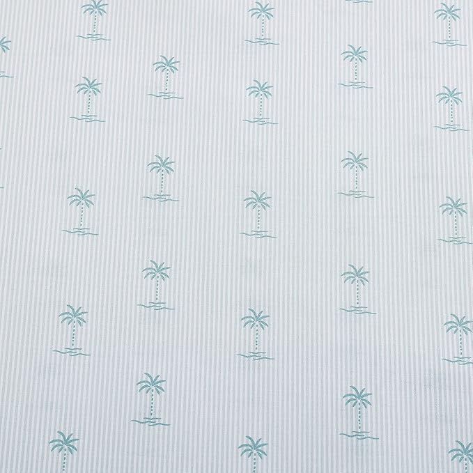Tommy Bahama - Queen Sheets, Cotton Percale Bedding Set, Crisp & Cool, Stylish Bedding Set (Kaw Palms Blue, Queen)