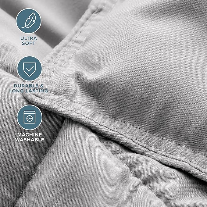 Bare Home Comforter Set - King/California King Size - Ultra-Soft - Goose Down Alternative - Premium 1800 Series - All Season Warmth (King/Cal King, Light Grey)