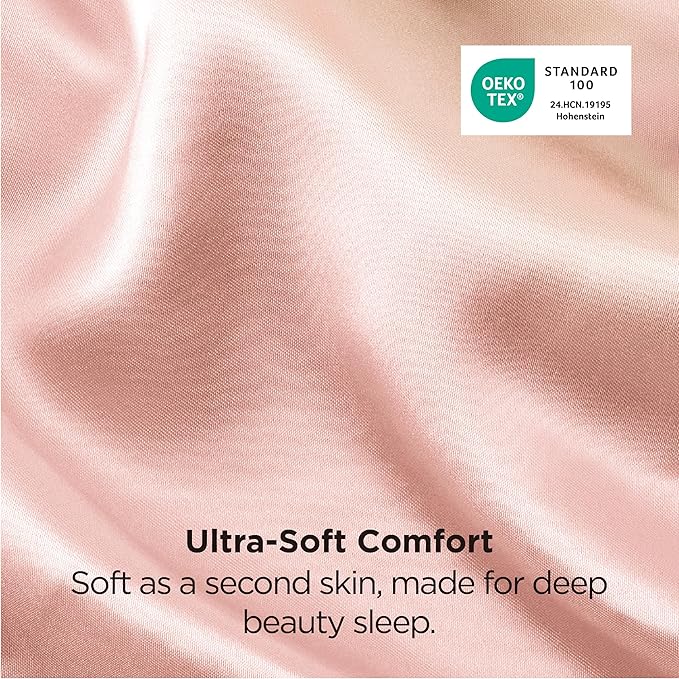 Bedsure Satin Pillowcases, Similar to Silk Pillow Cases Queen Size Set of 2, Pillow Case for Sleeping Women with Envelope Closure, Gifts for Women Men, Peach Pink, 20x30 Inches, 2pcs