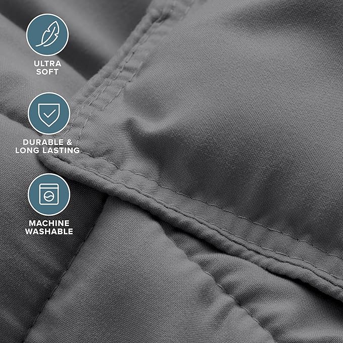 Bare Home Comforter Set - Queen Size - Ultra-Soft - Goose Down Alternative - Premium 1800 Series - All Season Warmth (Queen, Grey)