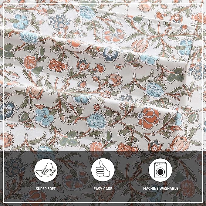 Wrangler - Full Bed Sheets, Ultra-Soft & Lightweight Bedding with Matching Pillowcases, Lightweight Bed Set for All Season Comfort, Oeko-Tex Certified (Westward Floral Beige)