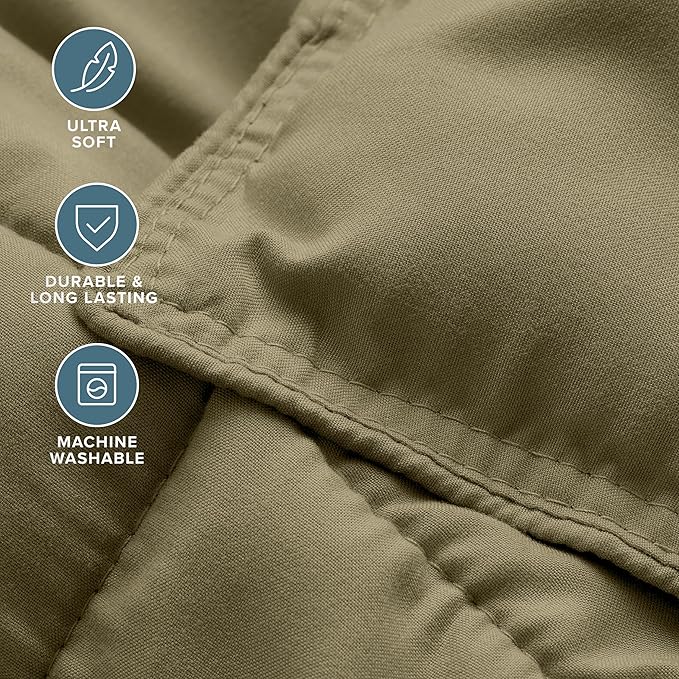 Bare Home Comforter Set - Oversized Queen Size - Ultra-Soft - Goose Down Alternative - Premium 1800 Series - All Season Warmth (Oversized Queen, Olive)