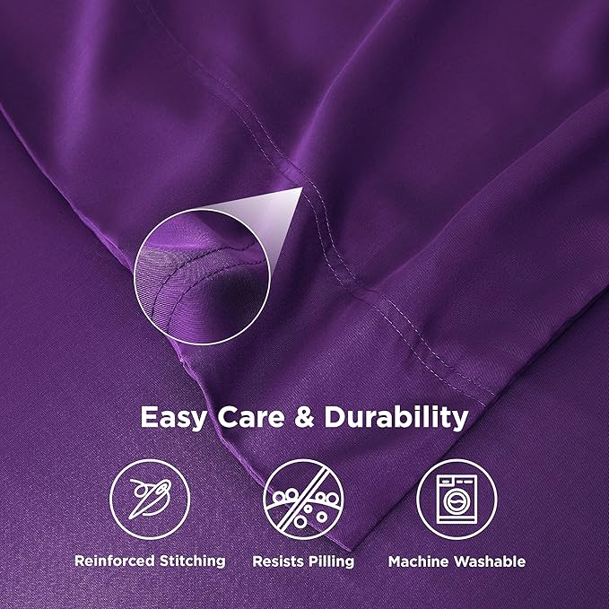 Bedsure Pillow Cases Queen, Cooling Pillow Cases, Rayon Derived from Bamboo Plum Pillowcases Queen Size Set of 2, Silky Soft & Breathable Bedding Pillow Covers with Envelope Closure, 20x30 Inches