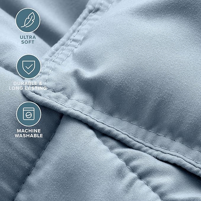 Bare Home Comforter Set - Twin/Twin Extra Long Size - Ultra-Soft - Goose Down Alternative - Premium 1800 Series - All Season Warmth (Twin/Twin XL, Dusty Blue)