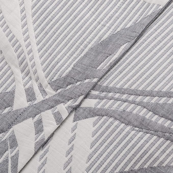 NTBAY 3 Layers Cotton Muslin 106x92 King Bed Blanket, Super Soft Breathable Thermal Yarn Dyed Quilt for Adults, Perfect Lightweight Blanket for Couch Sofa Bed All Seasons, Grey Wave