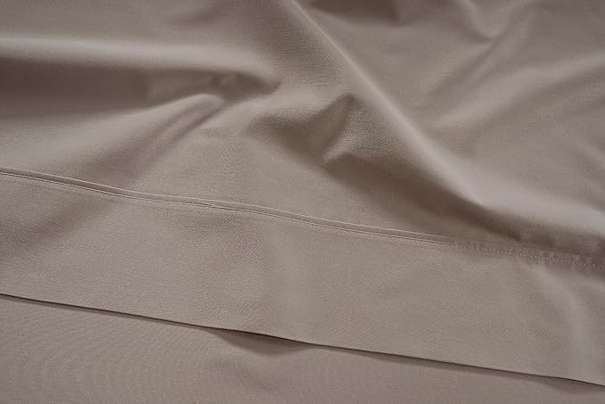 Lane Linen 100% Cotton Bed Sheets – 450 Thread Count Cooling Sheets Queen, Durable Daily Use Bedding, Value Comfort for Nightly Rest, Hotel Sateen Finish, Snug Fit 15" Deep Pocket Fitted Sheet – Taupe