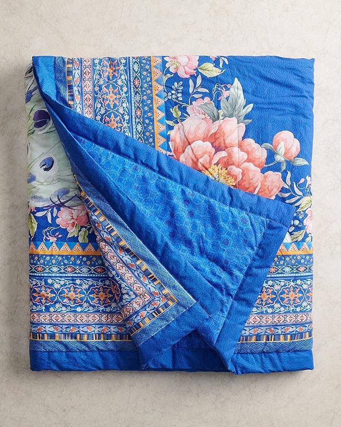 Maison d' Hermine Throw Blanket for Couch Lightweight Soft Warm Breathable Cotton Throw Blankets for Bed Girls Boys Women Men Gifts Sofa Travel Living Room Chair Bedding (50"x60", Peacock)