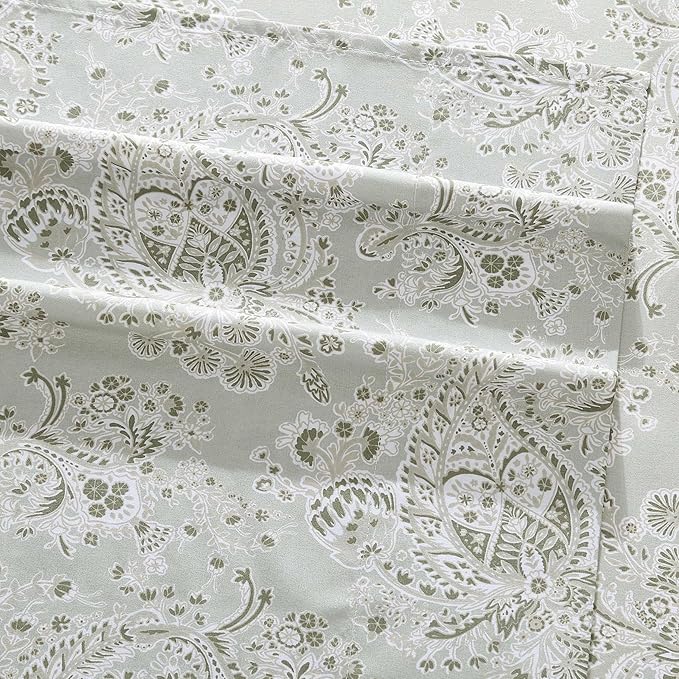 Wrangler - Queen Bed Sheets, Ultra-Soft & Lightweight Bedding with Matching Pillowcases, Lightweight Bed Set for All Season Comfort, Oeko-Tex Certified (Prairieland Paisley Green)